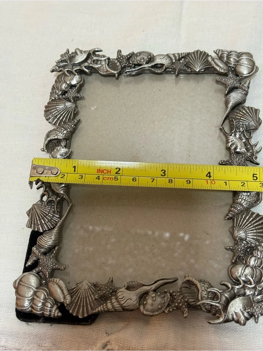 Seashell Accent Picture Frame in Metallic Silver